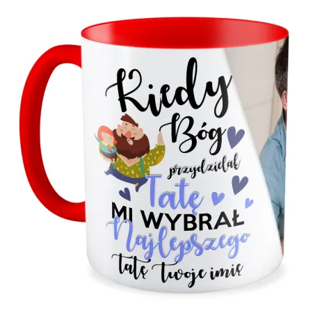 FOTO Kubek czerwony 330ml dla TATY